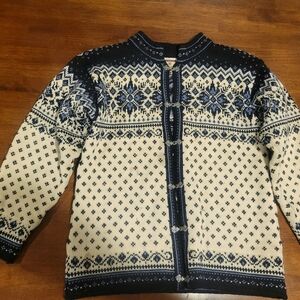 Dale of Norway Navy and Cream Cardigan